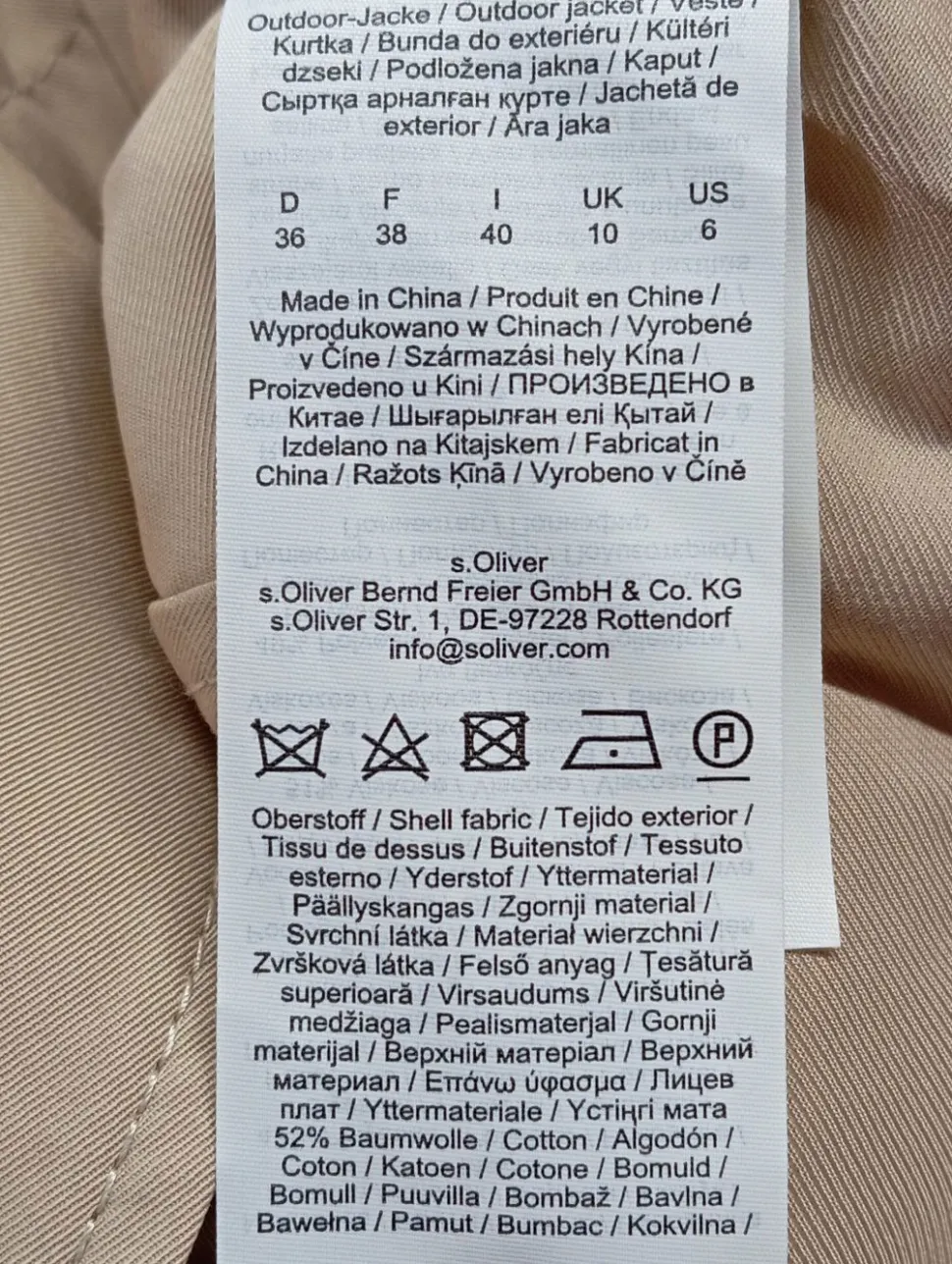 Übergangsmantel Größe 36