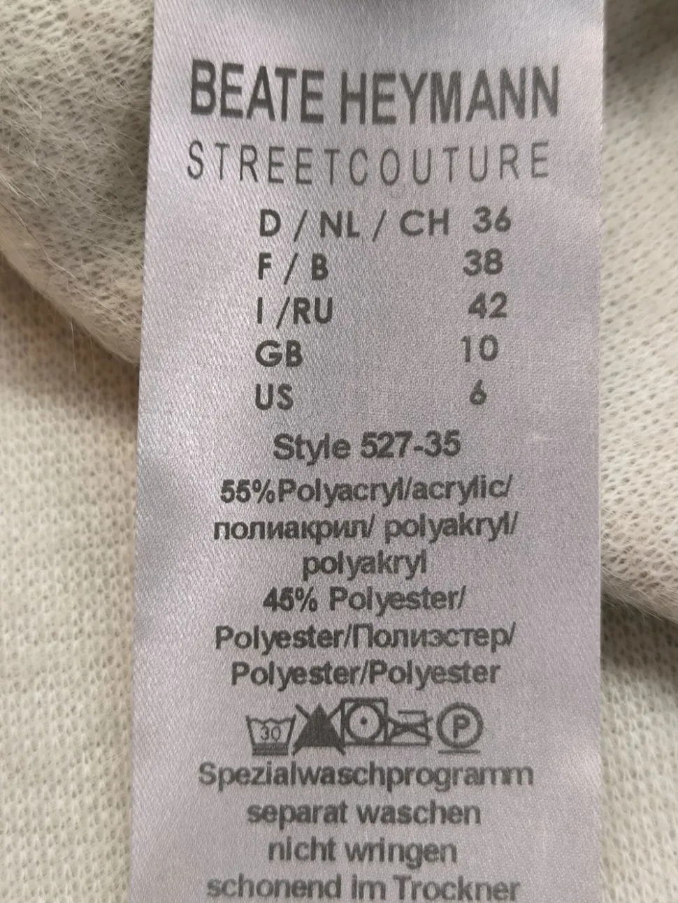 Feinstrickpullunder Größe 36