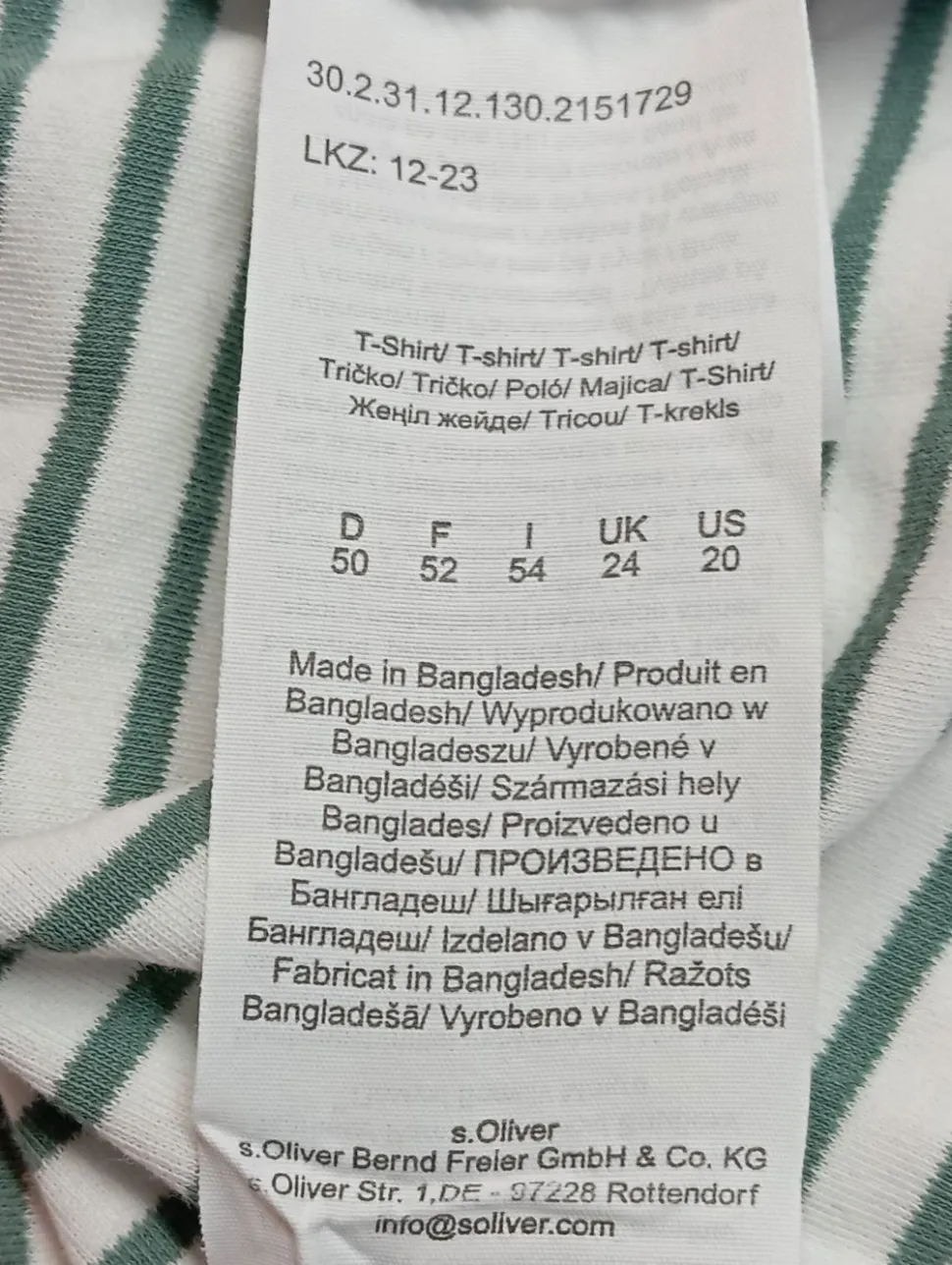 Ringelshirt Größe 50